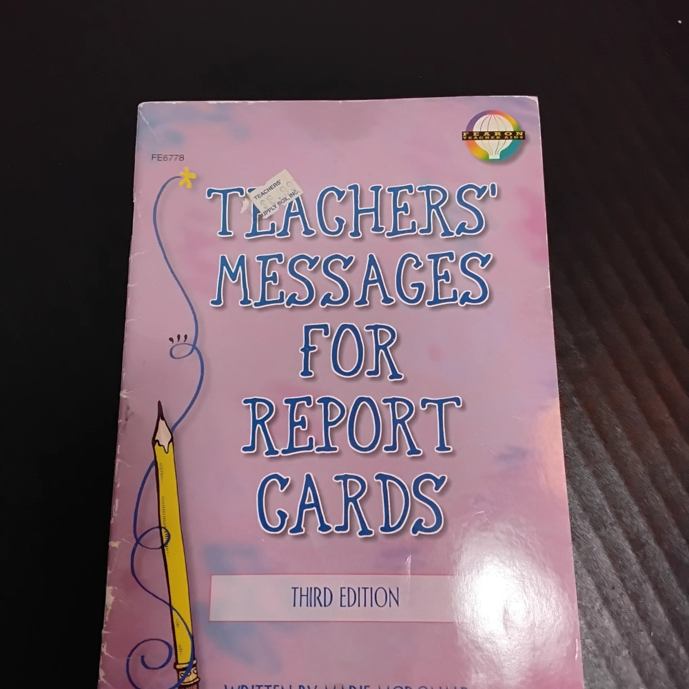 Pink Teachers' Messages for Report Cards Book